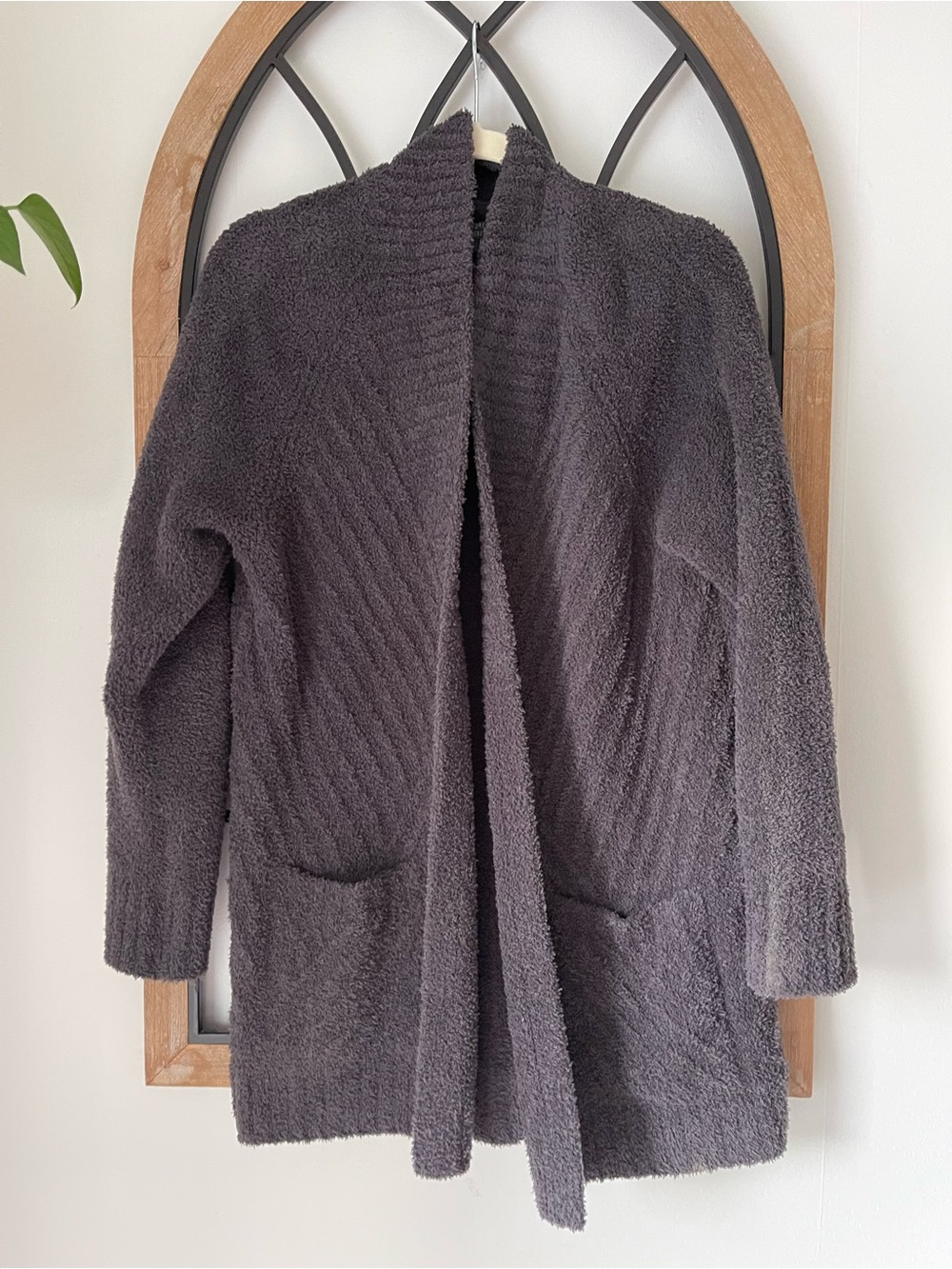 Barefoot Dreams Women's Open-Front Cardigan Sweater - Charcoal Gray
